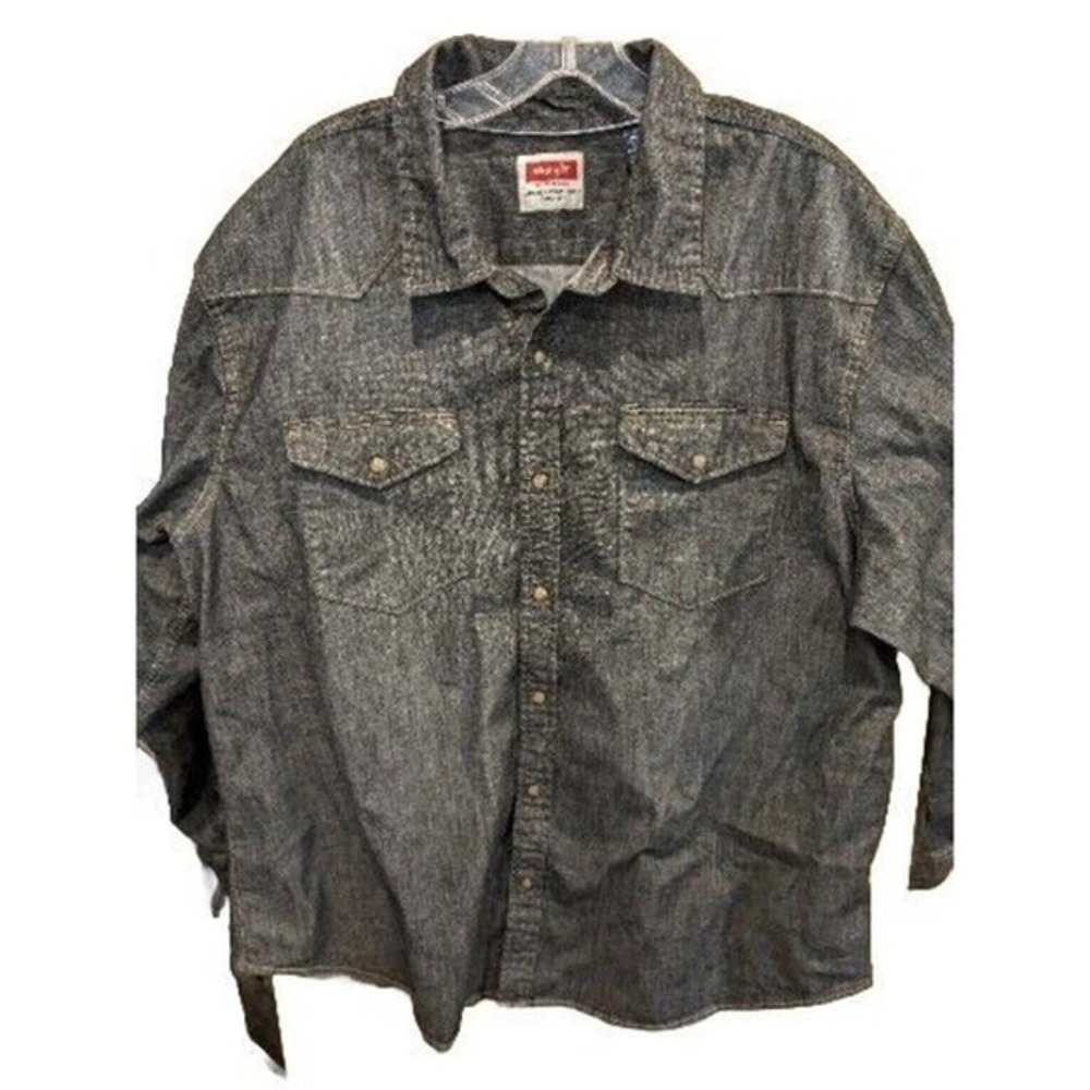 Wrangler Men's 100% Cotton Long Sleeve Heavy Button Down 2XL Jean Shacket